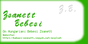 zsanett bebesi business card